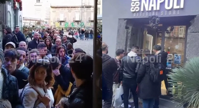 Supercoppa italiana esposta allo store SSC Napoli: guardate cosa sta succedendo a piazza San Domenico | VIDEO CN24