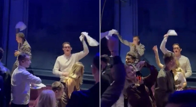 McTominay, Lang e Neres scatenati a capodanno: fazzolettata sulle note di <i>Figli delle Stelle</i> | VIDEO