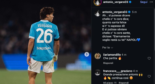 Vergara, fantastica dedica in napoletano dopo Napoli-Sassuolo | FOTO