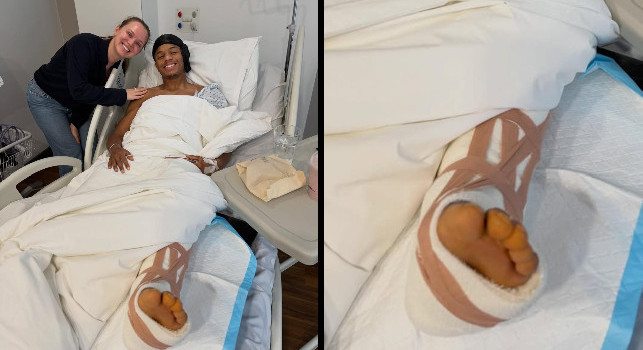 David Neres si &egrave; operato! &Egrave; andato tutto bene! Grazie a.... La prima foto dall'ospedale