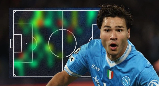 Vergara ovunque nella metà campo avversaria: la Heat-Map di Napoli-Fiorentina | FOTO