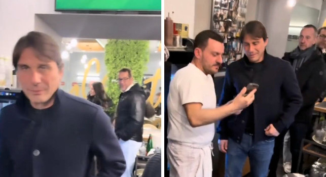 Serata di relax per Conte, beccato a cena in un noto ristorante napoletano | VIDEO