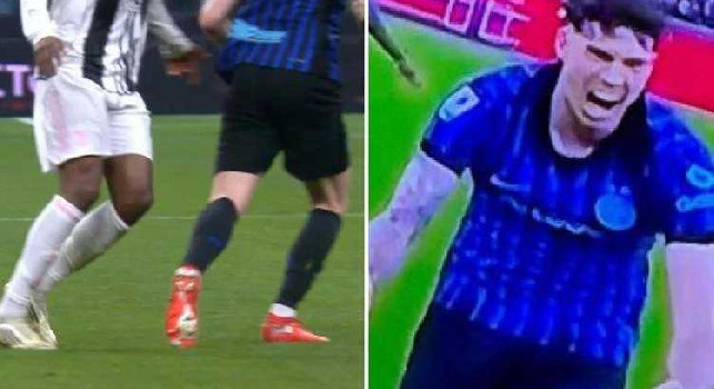 Espulsione Kalulu in Inter-Juventus, la vergognosa reazione di Bastoni dopo la simulazione | FOTO
