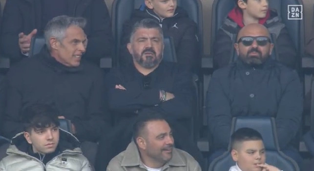 Atalanta-Napoli, in tribuna c'è Gattuso: il CT della Nazionale Gattuso con Riccio e De Marco | FOTO