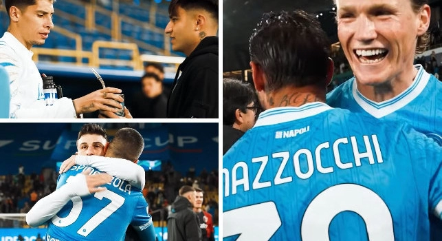 Retroscena Supercoppa italiana: McTominay <i>on fire</i> con Mazzocchi, l'abbraccio tra Spinazzola e Orsolini! Siparietto Olivera-Castro prima del match | VIDEO