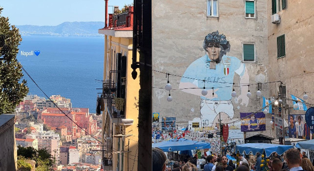Pasqua a Napoli per lady Hojlund, tappa anche ai Quartieri Spagnoli | FOTO