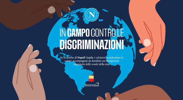 Napoli-Lazio, iniziativa dedicata all&rsquo;inclusione e al contrasto di ogni forma di discriminazione prima della partita
