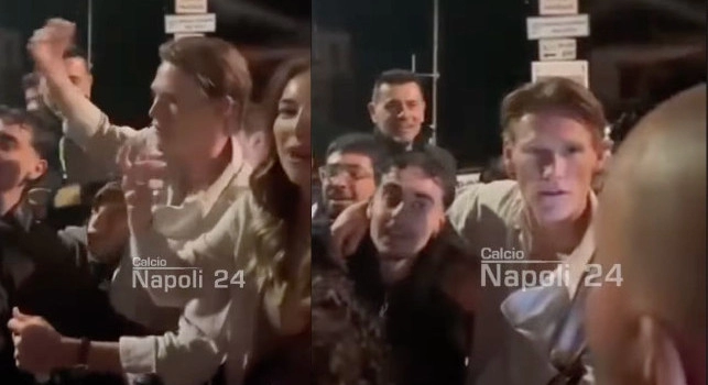 Venite, tutti insieme. McTominay e moglie show con i tifosi del Napoli a Positano | VIDEO CN24