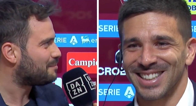 Simeone scherza con l'inviato di DAZN: Se c'è lui, io segno! Succedeva sempre al Napoli...