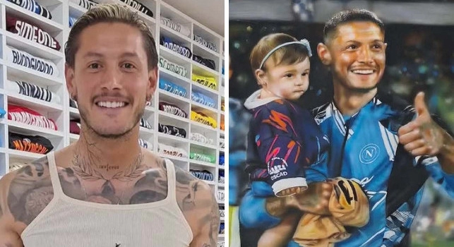 Mazzocchi felicissimo, mostra orgoglioso il ritratto con sua figlia al Maradona | FOTO