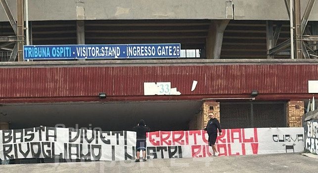 Divieto Napoli-Bologna, la Curva A non ci sta: striscione al Maradona | FOTO