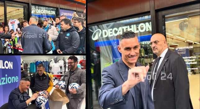 Bagno di folla per Callejon! L'ex Napoli torna in citt&agrave;: l'incontro coi tifosi da Decathlon | VIDEO CN24