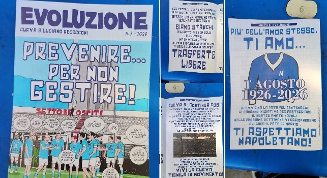 Volantino Curva B prima di Napoli-Udinese: messaggio importante | FOTO