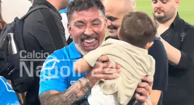 Lavezzi con suo figlio