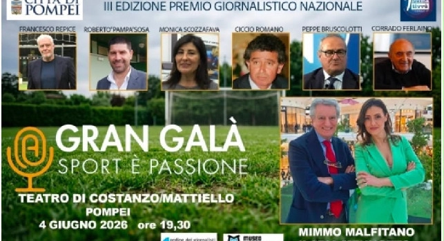 Gran Galà Sport è Passione domani a Pompei, l'elenco dei premiati