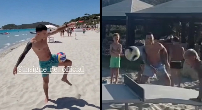 Mazzocchi, showtime in spiaggia in Sardegna! Fra palleggi e teqball con Roberto Insigne! | VIDEO