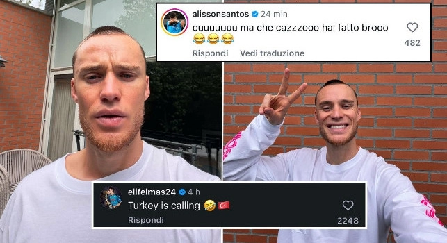 Nuovo look Beukema: anche Elmas prende in giro l'olandese | FOTO