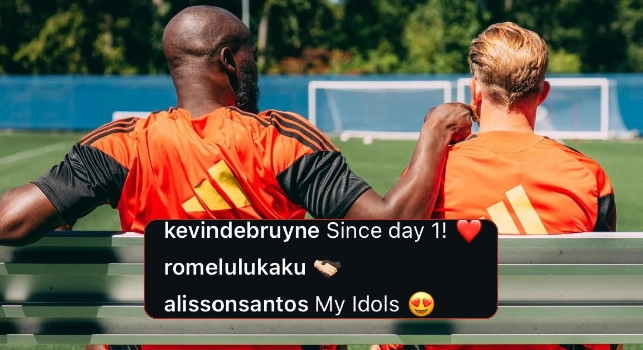 De Bruyne, messaggio d'affetto a Lukaku: Dal primo giorno!, e Alisson Santos: I miei idoli | FOTO