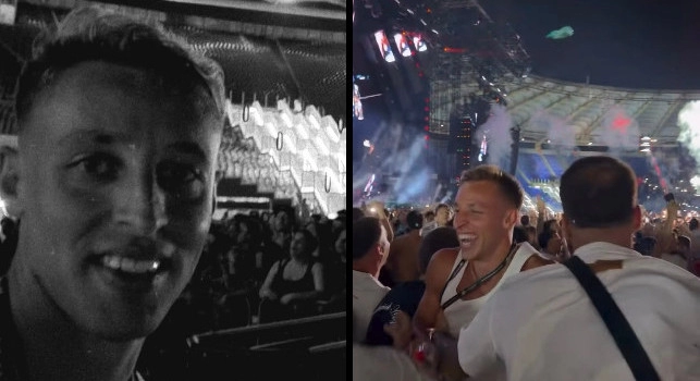 Davide Frattesi scatenato al concerto di Geolier allo stadio Olimpico di Roma! | VIDEO