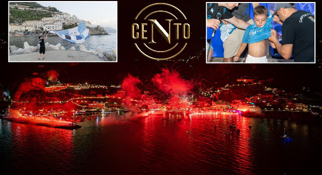 Centenario Napoli, festa e show anche ad Amalfi con un tifoso speciale | FOTO
