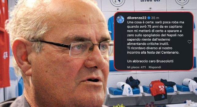 Di Lorenzo contro Bruscolotti: "Sarò poca roba ma a 75 anni non mi metterò a sparare a zero sullo spogliatoio del Napoli non sapendo niente"