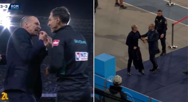 Napoli-Roma, Allegri espulso: proteste e cartellino rosso per l'allenatore azzurro