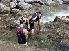 Azzurri nel fiume post allenamento