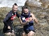 Hamsik e Tonelli se la ridono nel fiume ghiacciato di Dimaro