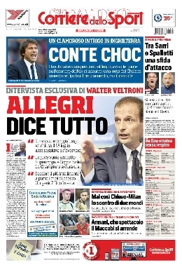 FOTO - Corriere dello Sport: Napoli-Roma sfida d'attacco. Sarri all'Empoli aveva un modo per uscire dal pressing