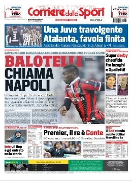 FOTO - Prima pagina CorrSport Campania: Balotelli chiama Napoli