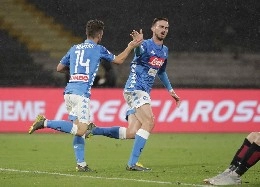 Il Napoli fa 2-2 al 78': buona la combinazione tra Younes e Mertens, in rete il numero 14