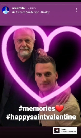 Milik ironizza sui social contro De Laurentiis: Buon San Valentino [FOTO]